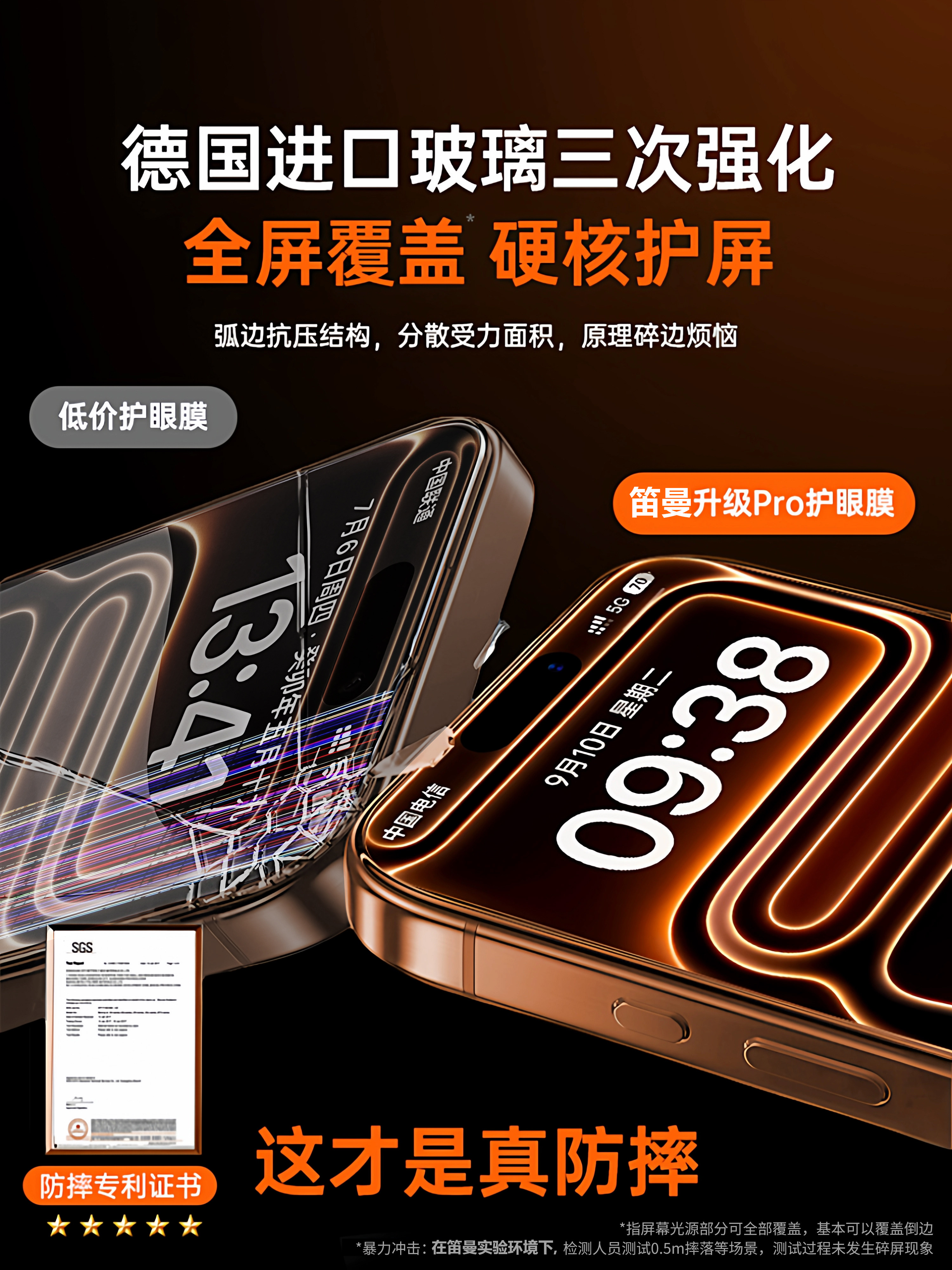 [Dust-Free Warehouse Ar Anti-Reflection Eye Protection]Diman Tempered Glass Screen Protector for Apple 17, iPhone 16 Pro, 15 Pro, Anti-Reflective, Anti-Blue Light, Eye Protection Film for 14, New Model for 13, High Quality for 12