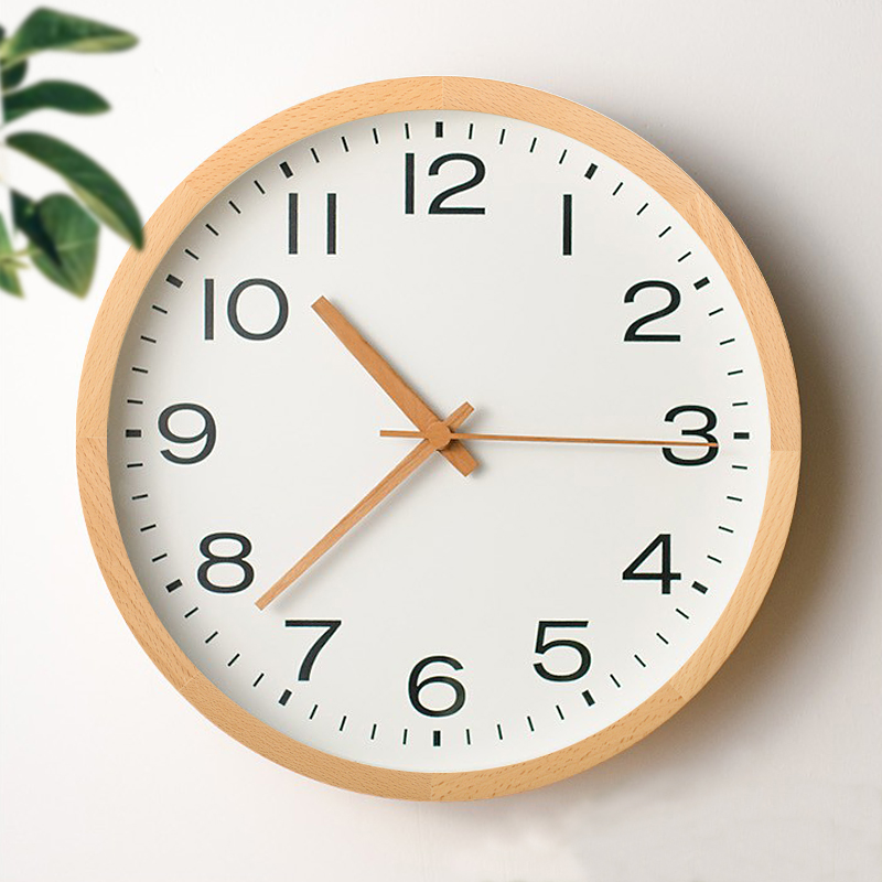 Japan-style Brief Nordic Silent Wall Clocks Medieval Style Fashion Modern Solid Wood Hanging room Restaurant quartz Clock Table-Taobao