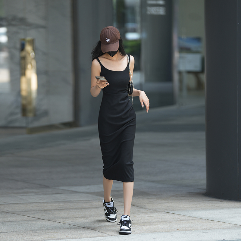 Luna7Xi Sleeveless Suspender Dress Women's New Summer Mid-Length Skirt