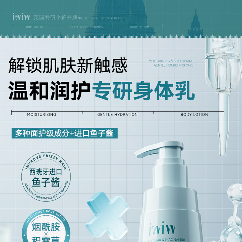 iwiw鎏金鱼子酱烟酰胺焕活身体乳保湿润养清爽留香秋冬润肤霜 — 1
