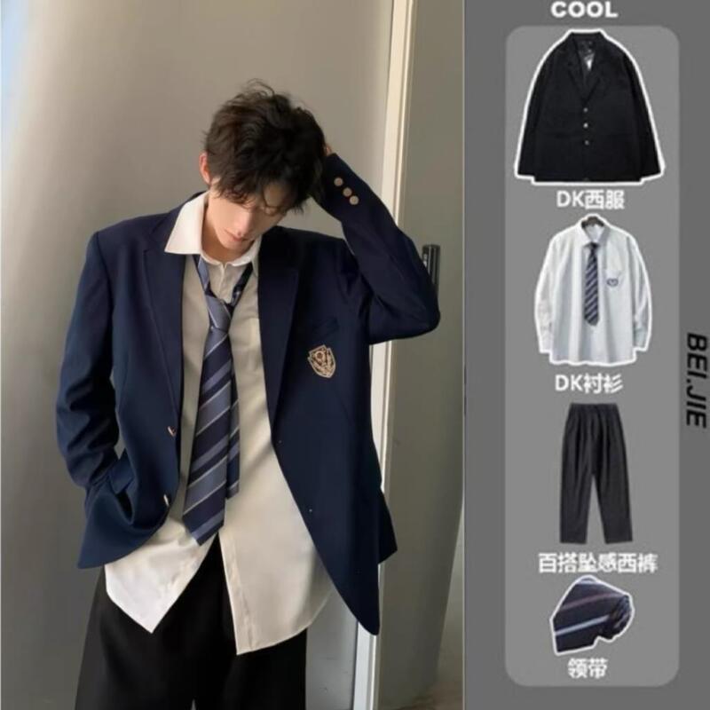 Dk Blazer for Men, Spring and Autumn School Uniform, College Style Small Suit, Large Size, High-End, Cool and Casual Suit, Class Uniform