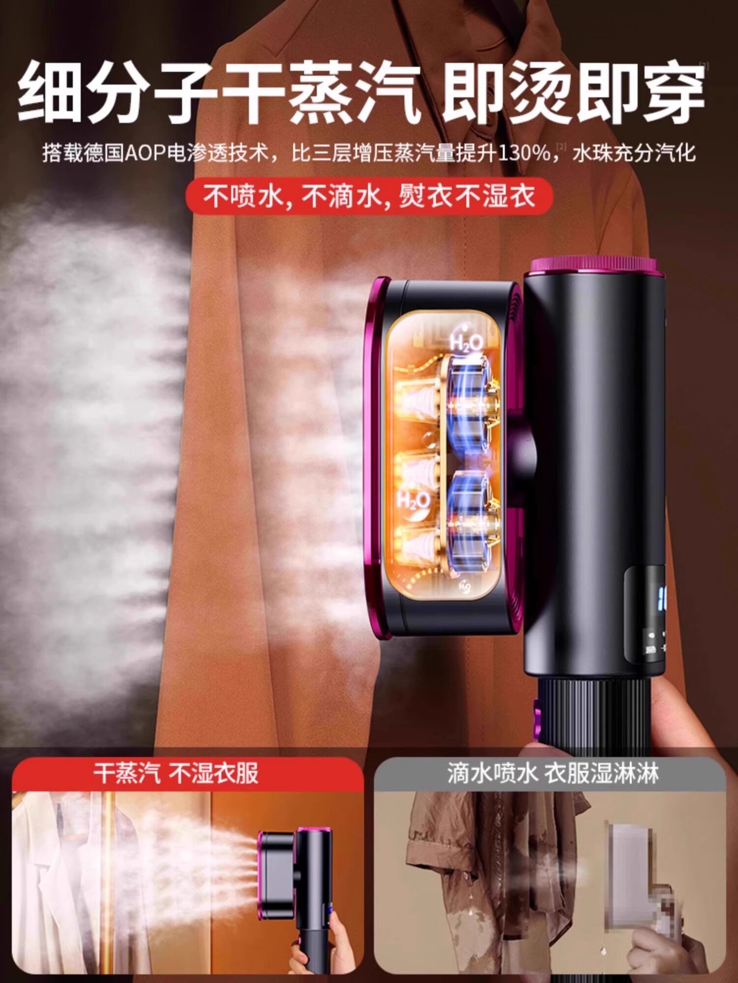 Паровая щетка [熨烫神器]手持挂烫机小型蒸汽熨斗便携式家用旅行迷你电衣服宿舍