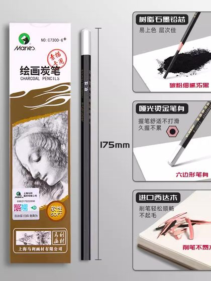 马利素描铅笔套装美术生专用2比4b6b8b10b12比16b14b铅笔素描炭笔特软中硬速写绘图画画玛丽素描工具套装