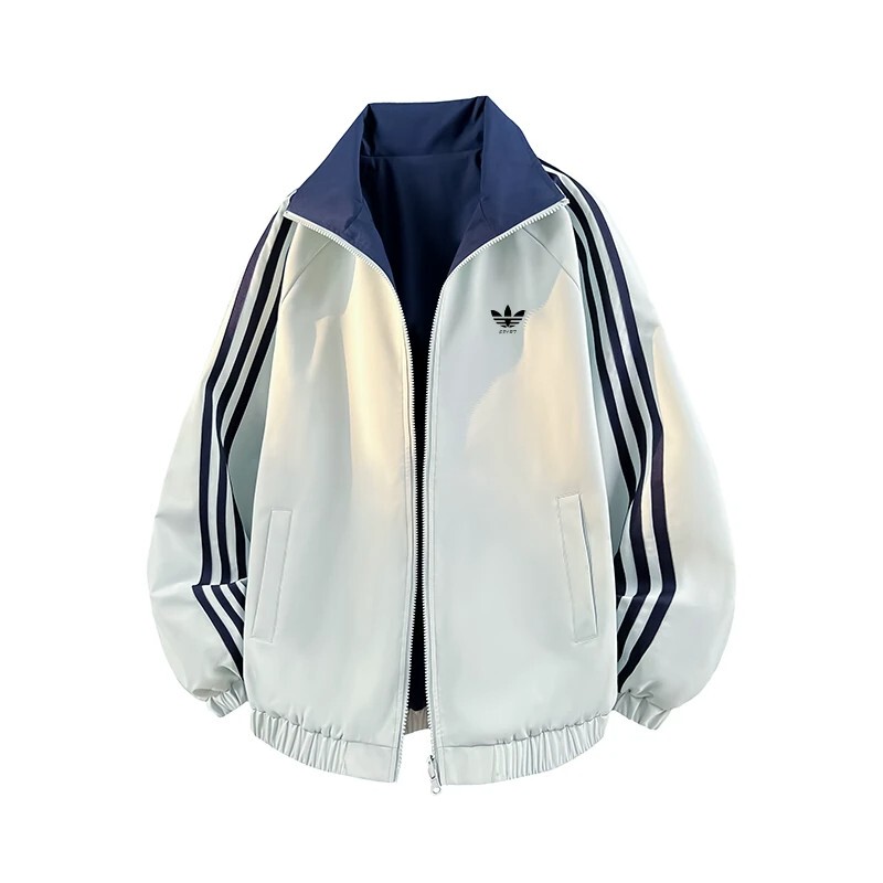 Outlet Autumn Jackets for Men and Women, Loose Casual Trendy Brand Couple Reversible Jackets, Youth Three-Stripe Tops Outlet Autumn Jackets for Men and Women, Loose Casual Trendy Brand Couple Reversible Jackets, Youth Three-Stripe Tops