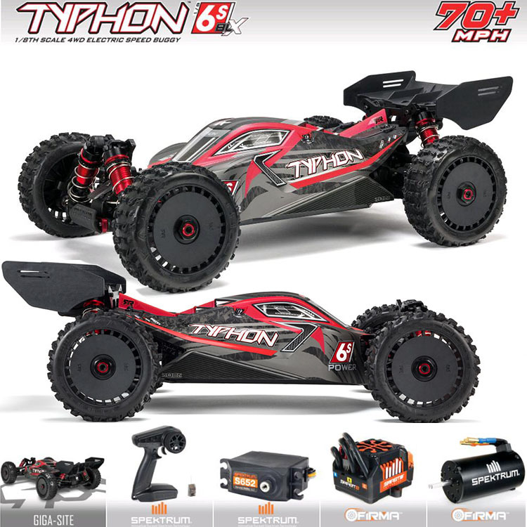 Arrma Typhoon V5 Remote Control Electric Model Car 1/8 6S Off-Road Vehicle Rtr Four-Wheel Drive 4Wd Ara8606V5 Arrma Typhoon V5 Remote Control Electric Model Car 1/8 6S Off-Road Vehicle Rtr Four-Wheel Drive 4Wd Ara8606V5