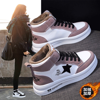 soft sole High School Student Snow Boots for Women 2025 New Winter Fleece-Lined Thickened Warm Cotton Shoes Martin Short Boots