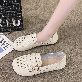 Special Offer Genuine Leather Soft-Soled Hollow-Out Loafers for Women, 2025 Summer New Breathable Casual Clogs for Wide and Chubby Feet