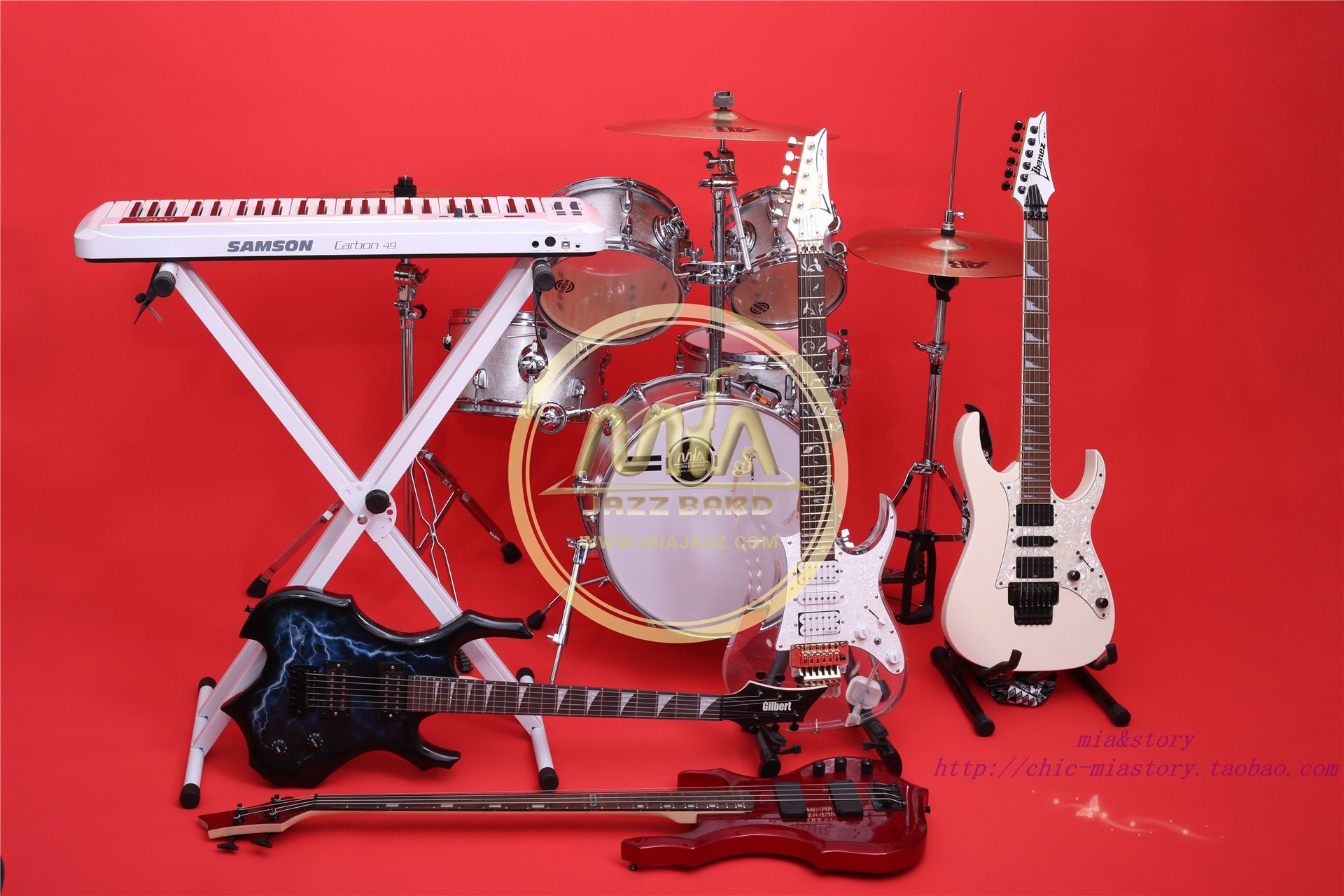 Shanghai Electric Guitar Rental Rock Band Musical Instruments Leasing Cool Musical Instrument Props Swing to Shanghai Instruments Leasing-Taobao