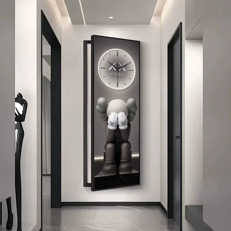 [KAWS电表箱装饰画超大尺寸带钟表遮挡配电箱开关电闸盒挂画卡通画]