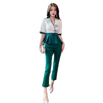 Foot bath and massage technician work clothes for women spring and summer new hotel front desk beauty salon beautician temperament work clothes