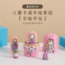 Premium Russian matryoshka doll genuine 5-layer little angel matryoshka doll childrens educational cartoon toy birthday gift holiday