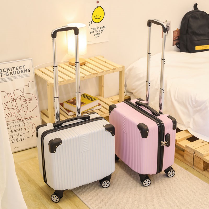 Small password suitcase men and women light suitcases 18 inches boarding box in a wide - wheeled pull rod box is cute