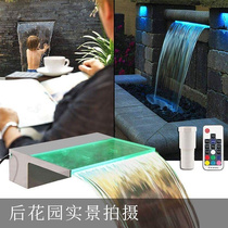 Waterfall outlet courtyard water landscape flowing water wall water curtain wall stainless steel water tank fish pond U pond waterfall landscaping fall