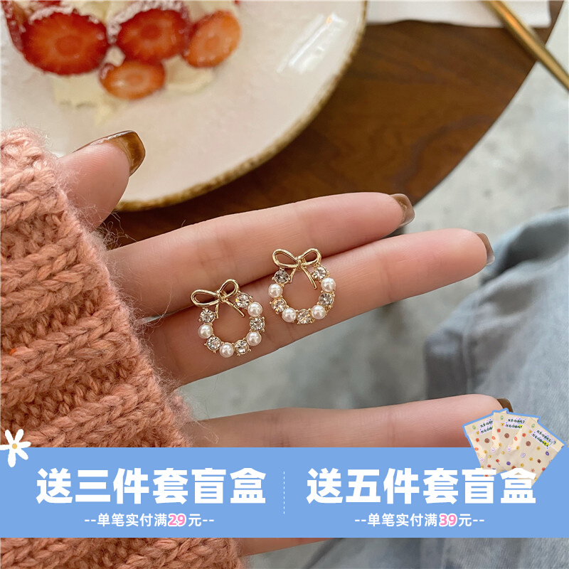 925 sterling silver small flower earrings women's 2021 new trendy summer flash diamond exquisite earrings temperament tea earrings