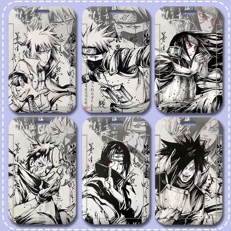 Naruto Sasuke Card Holder, High-Quality, with Kakashi, Obito, Itachi, and Madara Designs, Suitable for School Cards, Meal Cards, Elementary School Students' Bus Cards, and Subway Cards