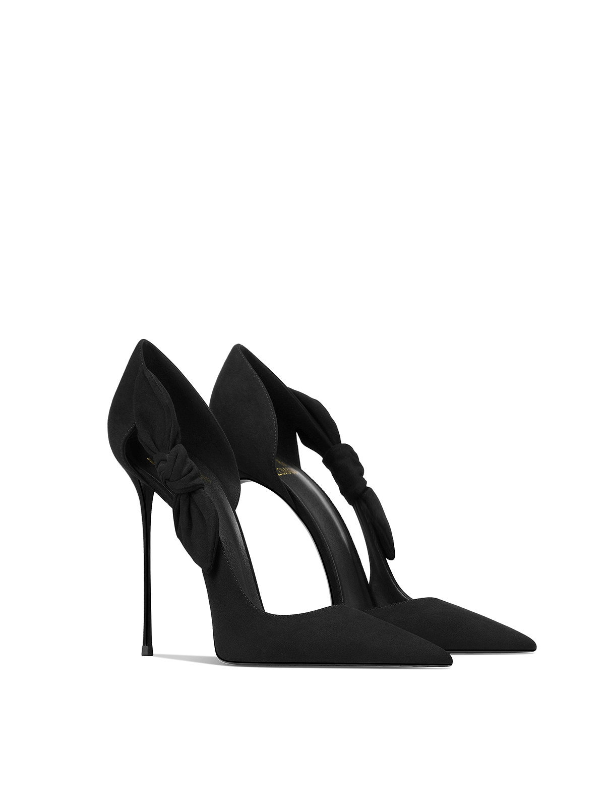 2025 autumn new black high-end leather pointed design, niche slim heels, ladies' high heels