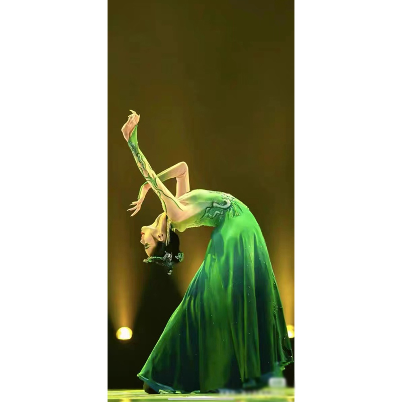 Morning Light Dance Costume, Peach and Plum Cup Mongolian Dance Performance Costume, Ethnic Art Exam Performance Costume, Large Flowing Skirt, Elegant for Women