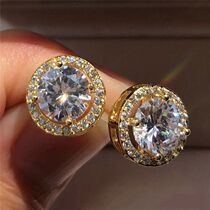 Huitan Luxury AAA CZ Stud Earrings For Women Romantic