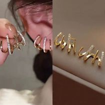 Silver Color Zircon Crystal Claws Stud Earrings Exquisite