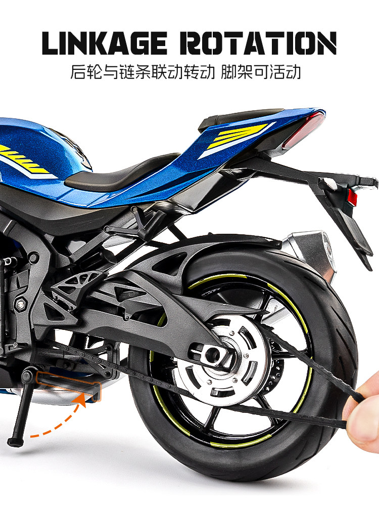 Extra Large 1:9 Suzuki Gsx1000R Motorcycle Toy Boy's Simulated Alloy Motorcycle Model Hand-Made Gift