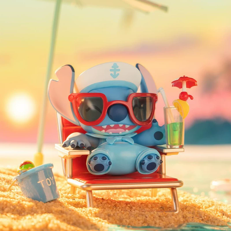 TOPTOY Disney Stitch Blind Box Summer Carnival Series Figure Stitch Cute Desktop Ornament