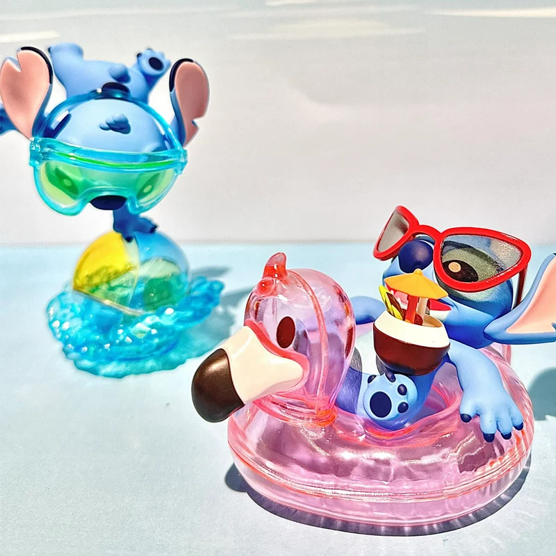 TOPTOY Disney Stitch Blind Box Summer Carnival Series Figure Stitch Cute Desktop Ornament