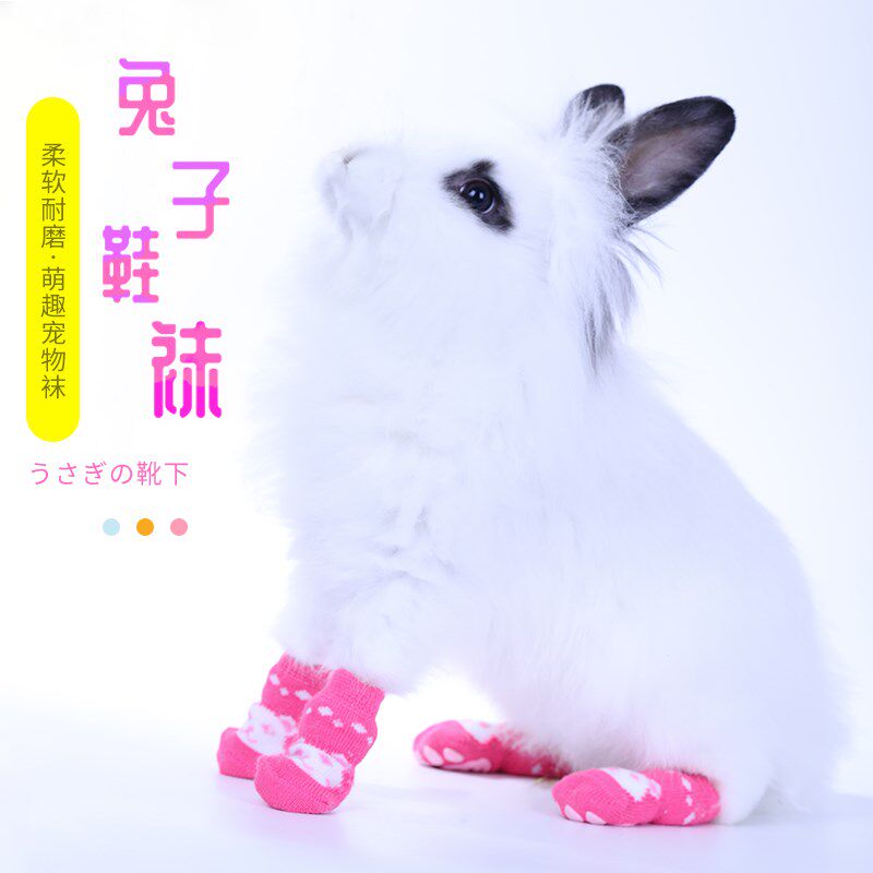 宠物兔兔冬季保暖新宠:🐾防抓小鞋子袜子脚套,侏儒兔也能暖暖过冬啦! ️-兔兔服饰-淘宝好物网