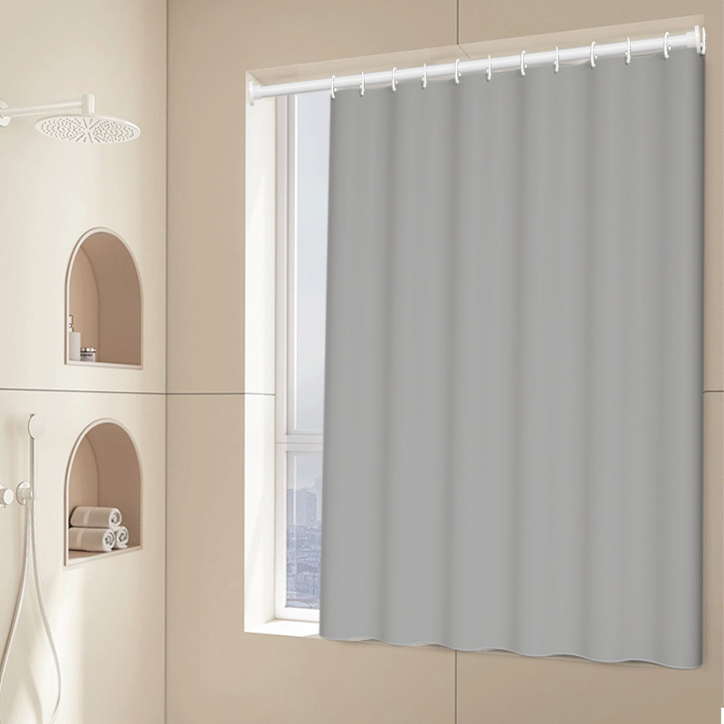 Simple Solid Color Modern Bathroom Curtains, No-Drill Installation, Privacy Protection for Small Toilet Windows, Waterproof