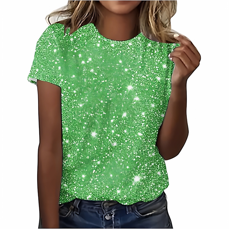 2026 Summer Hot-Selling Leopard Gold Glitter Pattern 3D Printed Short-Sleeve Women's Trendy Fashion Round Neck T-Shirt 2026 Summer Hot-Selling Leopard Gold Glitter Pattern 3D Printed Short-Sleeve Women's Trendy Fashion Round Neck T-Shirt