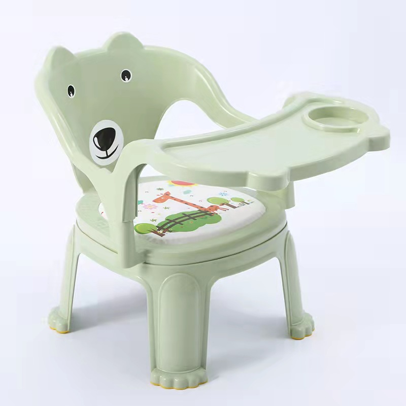 New Baby Baby Eat Table and Catering Chair Cartoon Calls Back Seat Plastic Stool Handrails for dinner