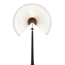 New Chinese-style living room wall decoration wrought iron fan wall hanging tassel porch metal wall decoration TV sofa background wall hanging