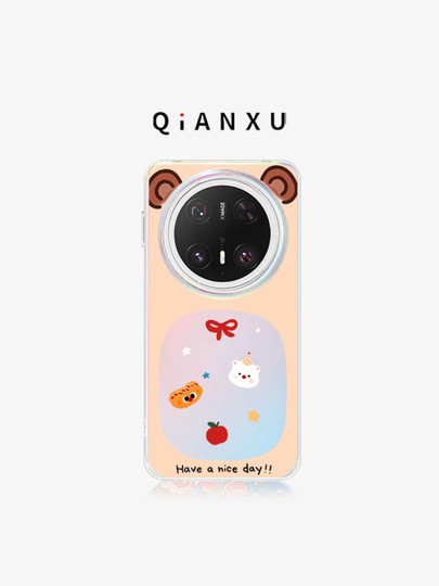 Qx｜Colorful Laser Cute Bear Phone Case for Huawei Mate70 Pro, New Mate70 Magnetic Case, Mate60 for Women, M70 High-End Pura70 Premium Feel Mate70 Pro+