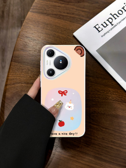 Qx｜Colorful Laser Cute Bear Phone Case for Huawei Mate70 Pro, New Mate70 Magnetic Case, Mate60 for Women, M70 High-End Pura70 Premium Feel Mate70 Pro+