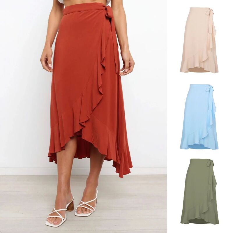 Solid Color One-Piece Strap Mid-Length Skirt Solid Color One-Piece Strap Mid-Length Skirt