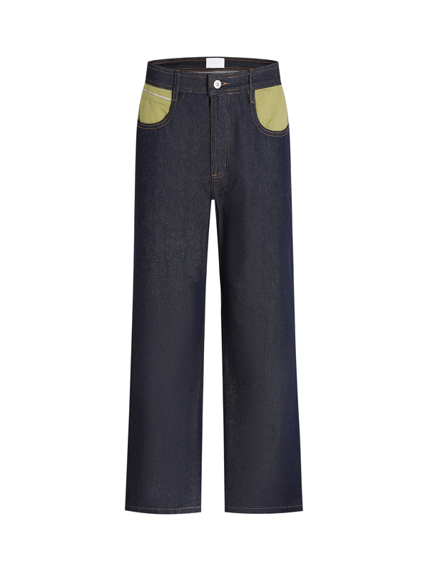 Asap Matcha Green Original Design Loose Fit Versatile Cleanfit Flared Jeans for Men and Women