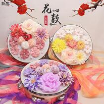 Hanfu photo shoot on location ethnic bell and drum performance props streamers tambourine dance shooting silk flower tambourine accessories