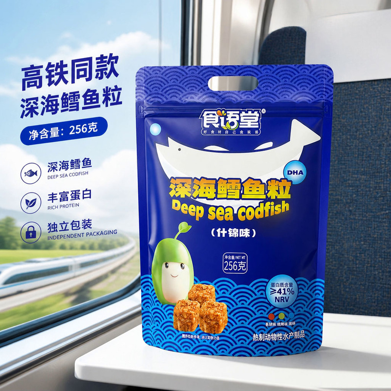 High-Speed Rail Same-Style Shiyutang Deep-Sea Cod Cubes 256g Protein Assorted Mixed Flavor Dha Algae Oil Nutritious Snack High-Speed Rail Same-Style Shiyutang Deep-Sea Cod Cubes 256g Protein Assorted Mixed Flavor Dha Algae Oil Nutritious Snack