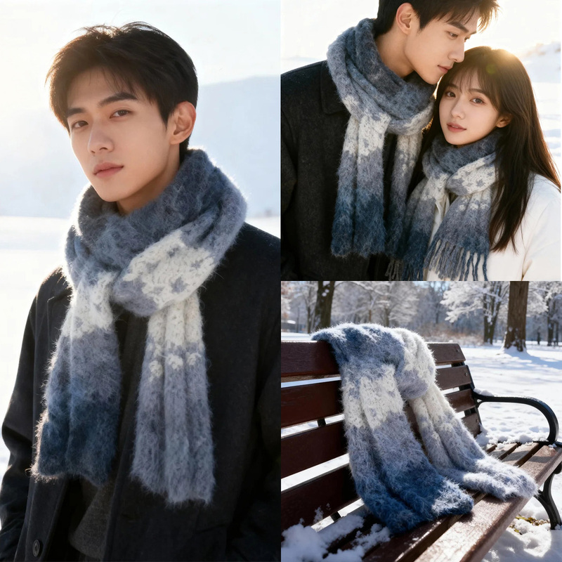 Ten-Piece Snow Baby Scarf Yarn Handmade DIY Crochet Material Kit Hand-Knitted Gradient Color Gift for Boys and Girls