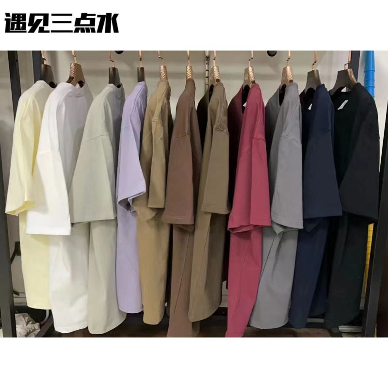 Two-Thread Knit 300g Pure Cotton Crew Neck Heavyweight Short-Sleeve Basic Solid Color Undershirt, Non-Shrinking, Loose Fit, Five-Quarter Sleeves Two-Thread Knit 300g Pure Cotton Crew Neck Heavyweight Short-Sleeve Basic Solid Color Undershirt, Non-Shrinking, Loose Fit, Five-Quarter Sleeves