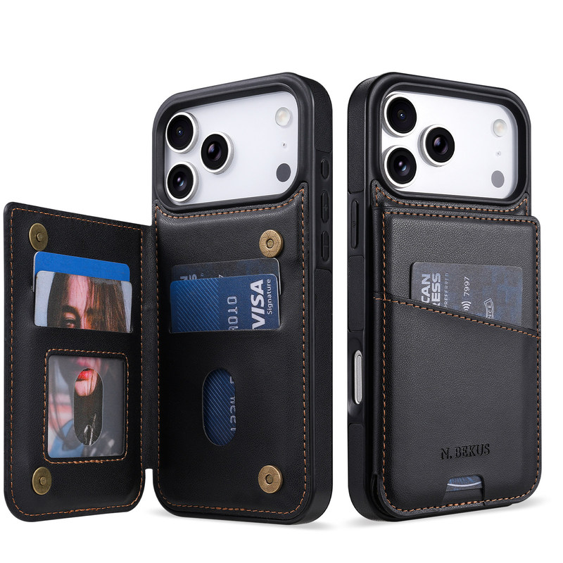 Hidden Card Holder Integrated Case for iPhone 17 Pro Max, Premium Feel, Genuine Leather for Apple 18 Pro, Edge Protection for 15, Card Holder for 14, Standable for 13, Minimalist Business Style for 16 Plus Hidden Card Holder Integrated Case for iPhone 17 Pro Max, Premium Feel, Genuine Leather for Apple 18 Pro, Edge Protection for 15, Card Holder for 14, Standable for 13, Minimalist Business Style for 16 Plus
