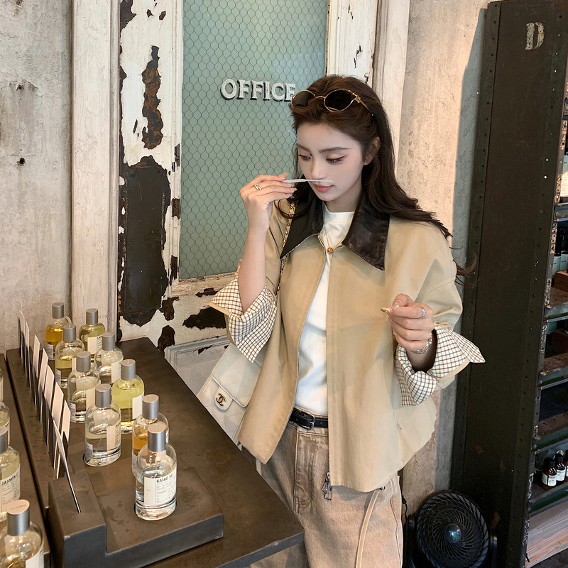 Black Label "Artist Fashionable Art Student Style" Imported Cotton Fabric + Sheepskin Contrasting Color Patchwork Vintage Lapel Jacket Black Label "Artist Fashionable Art Student Style" Imported Cotton Fabric + Sheepskin Contrasting Color Patchwork Vintage Lapel Jacket