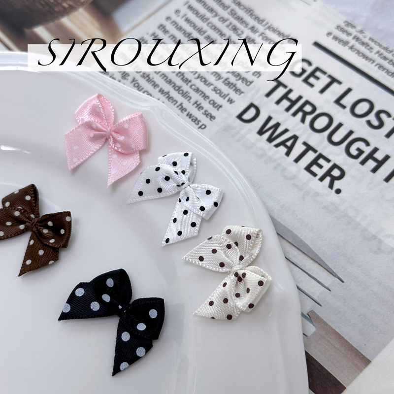 Sirouxing New Sweet Handmade Fabric Polka Dot Bow Nail Art Accessories Mixed Pack Sirouxing New Sweet Handmade Fabric Polka Dot Bow Nail Art Accessories Mixed Pack