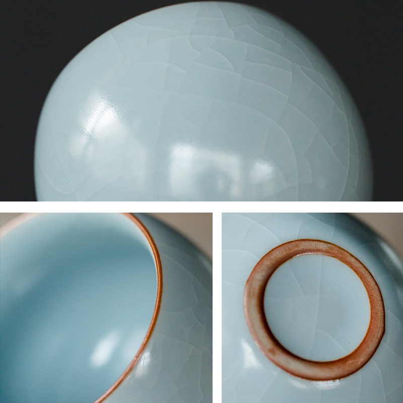 Five ancient jun porcelain teacup guanyao your up bowl suit individual single cup home of kung fu tea tea cups