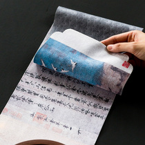 Velvet tea mat National style table flag painted tea cloth Zen tea plate mat tea art household table mat kung fu tea set accessories