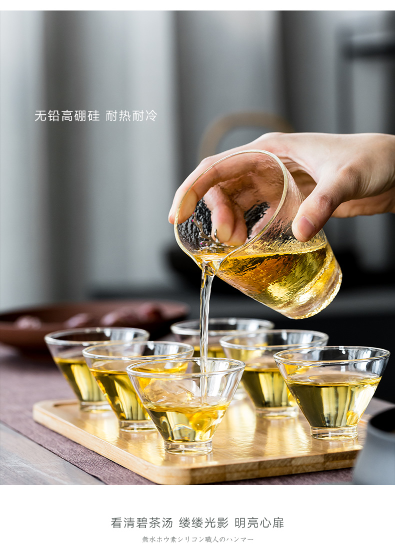 Cups heat - resistant glass sample tea cup set of single CPU kung fu tea set 6 contracted with the master cup tray