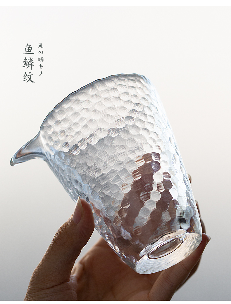 Fair thickening heat - resistant glass tea cup grinding hammer Japanese) large points tea, kungfu tea accessories