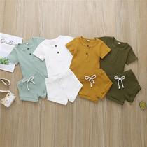 Cotton Casual Summer Newborn Baby Boys Girls Outfits Suit Ri