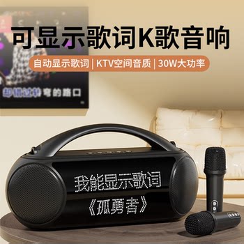 Display Lyrics Microphone Audio Integrated Microphone Karaoke Home Family Ktv Outdoor Singing Wireless Bluetooth Speaker