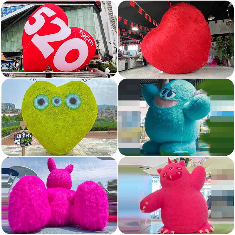 New Year's Eve Large plush inflatable loving cartoon tennis red rabbit flowers gas molds customize the mascot mall beauty chen-Taobao