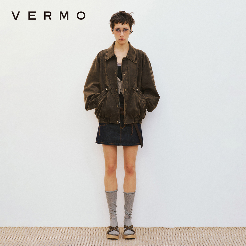 Vermo Is Chic and Practical, with a Classic Cut and Vintage Washed Distressed Workwear Jacket
